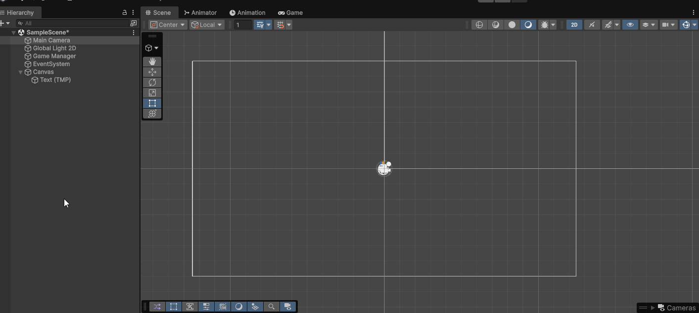 Animated image of focusing on canvas in unity