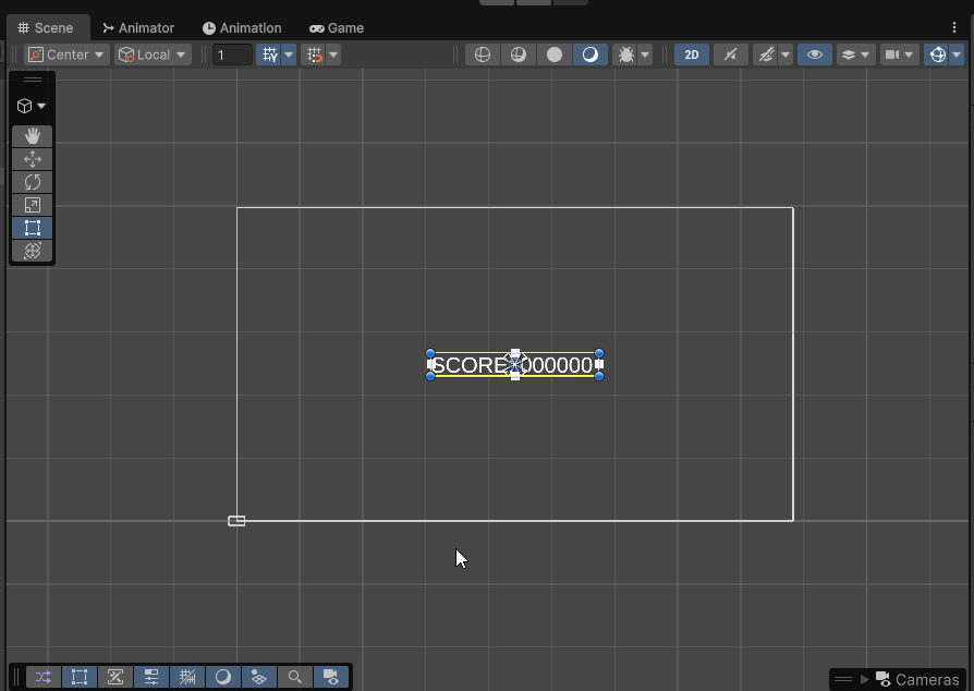 Animated image showing the text shifting positions at different aspect ratios