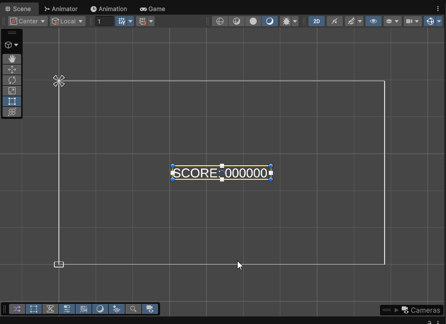 Animated image of moving score text to corner and it remaining in the same position at different resolutions