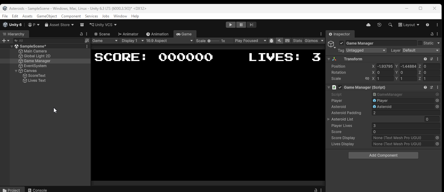 Animated image of assigning variables and testing scene