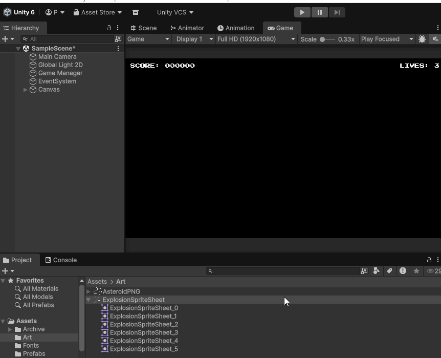 Animated gif of adding frames to scene