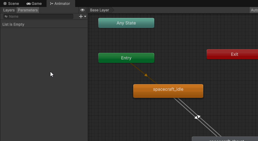 animated image of creating a thrust parameter