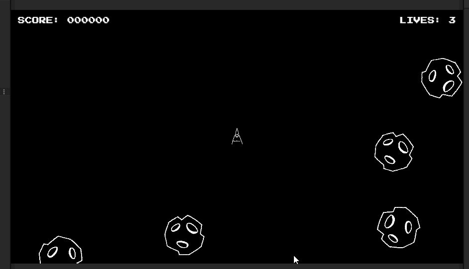 Animated gif of project showing a slight delay in transition to thrust animation when the player mvoes