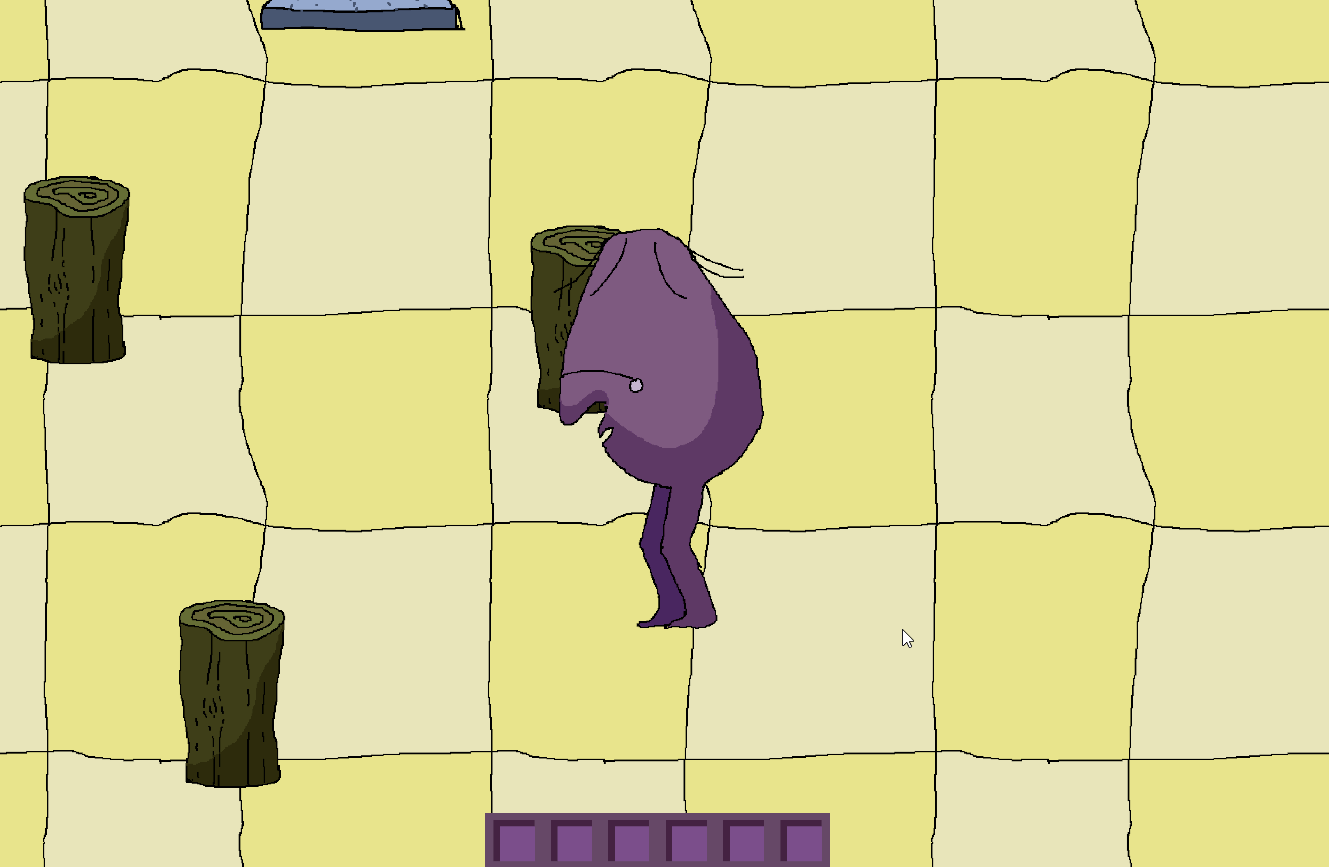 Animated gif showing the player interacting with the destructible wood objects