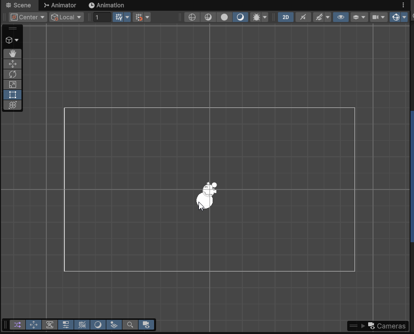 Gif recording of the scene view of the Unity interface showing a user pan around the scene