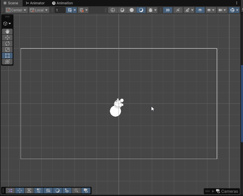 Gif recording showing the Unity Editor scene view with a user zoom into the scene