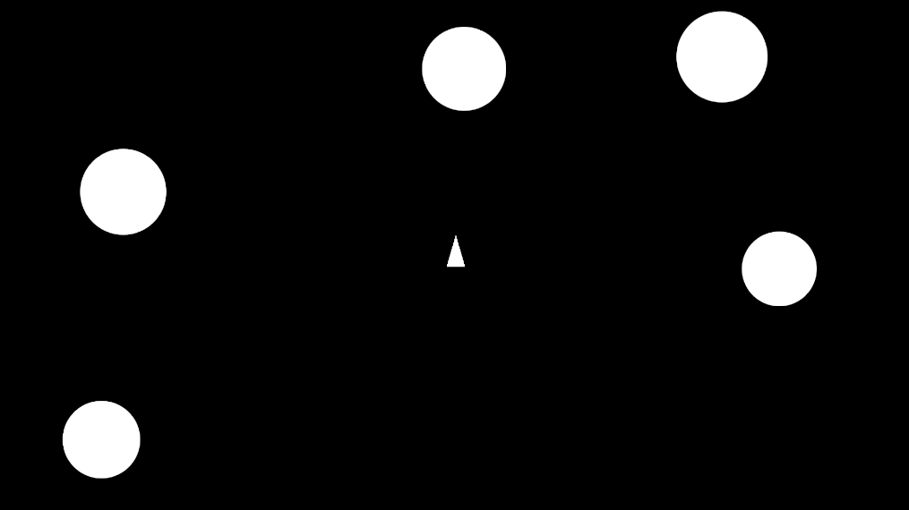 Image showing asteroids between the size of 2 and 2.5 units