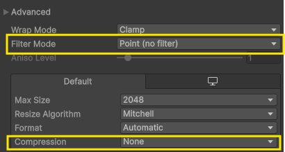Image of pixel art settings