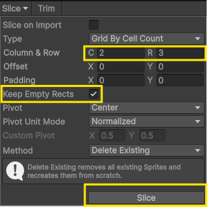 Image of slice menu with options highlighted