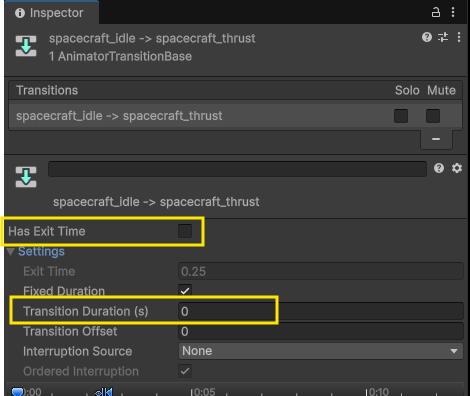 Image of inspector showing that there is no longer any exit time