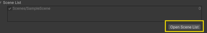 image showing open scene list button