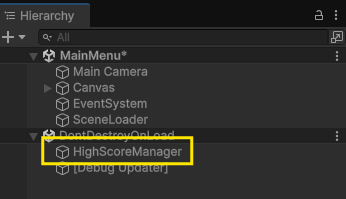 Image showing high score manager in do not destroy section