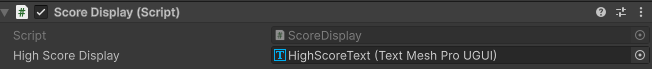 image of high score text assigned to score display