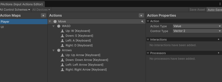 Image showing input actions with move action opened