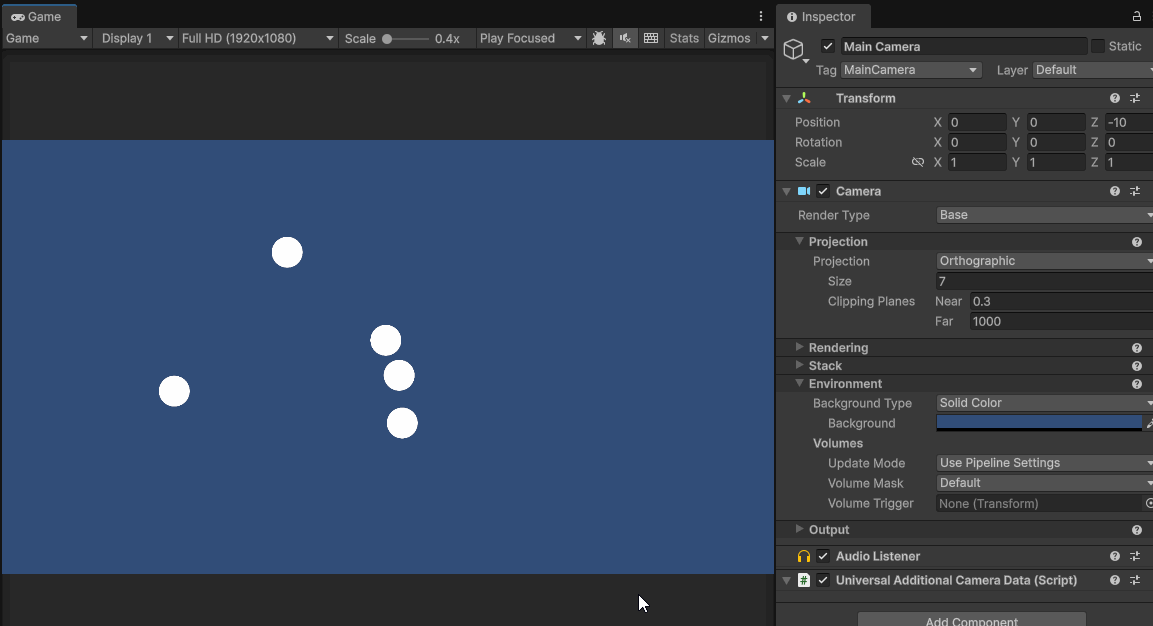 Animated gif showing a user changing the color of the background color of the camera from blue to black
