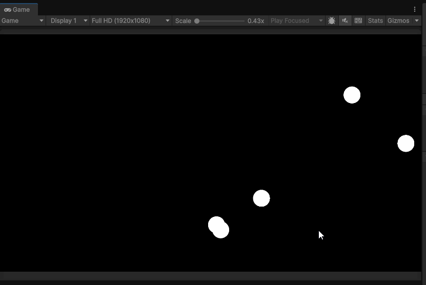 animated gif showing the circles moving more smoothly as the pass one side of the screen and enter another