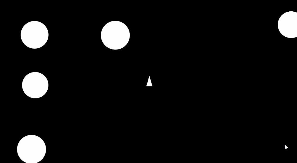 animated gif of asteroids breaking into smaller asteroids
