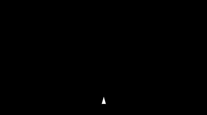 animate gif showing a white triangle moving around a black screen