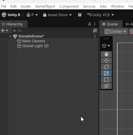 animated gif showing a user creating an empty game object