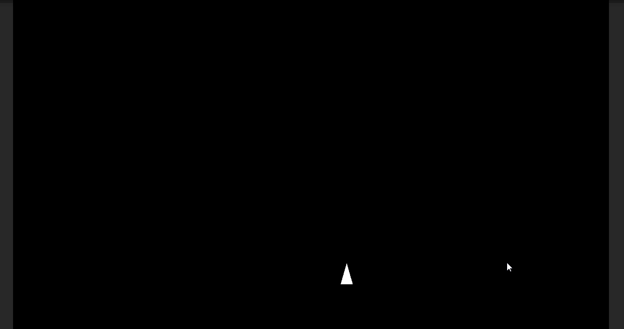 Animated gif of projectile firing in the unity editor