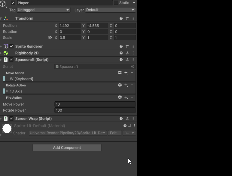 animated gif showing adding a biding and changing it to a button